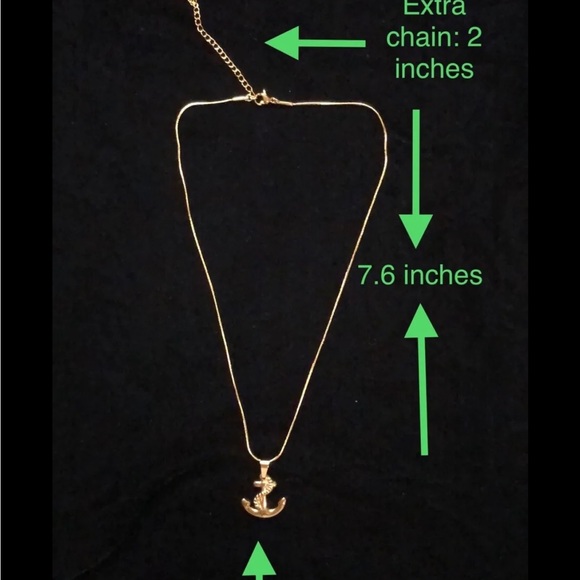 Women Girls Boys Anchor Necklace Fashion Jewelry Gold Plated - Picture 5 of 5
